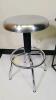 Stainless Steel Seat Stool and Slate Top Side Table with Magazine Sling - 2