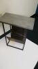 Stainless Steel Seat Stool and Slate Top Side Table with Magazine Sling - 8