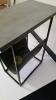 Stainless Steel Seat Stool and Slate Top Side Table with Magazine Sling - 12