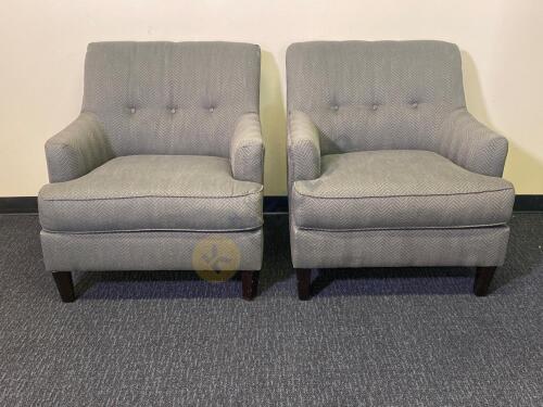 Grey Herringbone Arm Chairs by Ashley