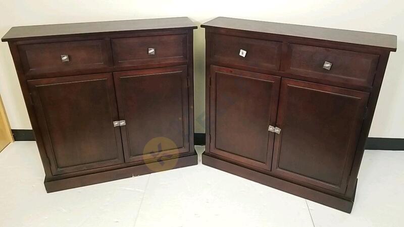 Pair of Narrow Storage Cabinets