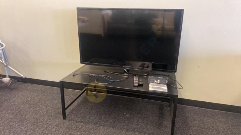 Samsung 48” Flat Screen TV and Modern Cocktail Table