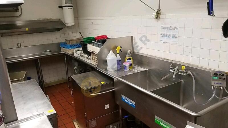 Galvanized Industrial L-Shaped Dishwashing Sink Unit