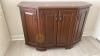 Dark Walnut Finish Credenza Cabinet and Contents - 2