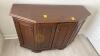 Dark Walnut Finish Credenza Cabinet and Contents - 3