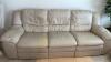 Leather Beige Recliner Sofa