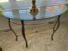 Glass Top Half Moon Console and Table Lamp - 2