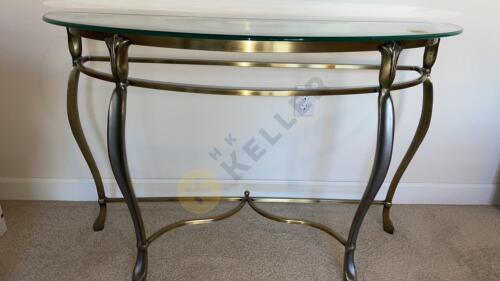 Glass Top Metal Console Table