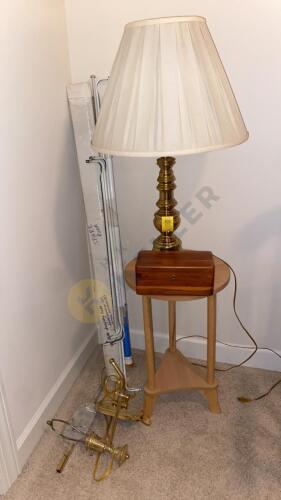 Brass Lamp, Wall Light, Plant Stand, and More