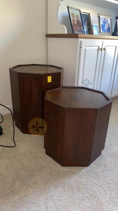 Pair of Wooden Octagon Tables