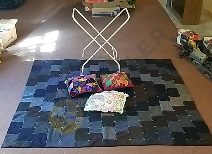 Handmade Quilt and 3 Handcrafted Throw Pillows