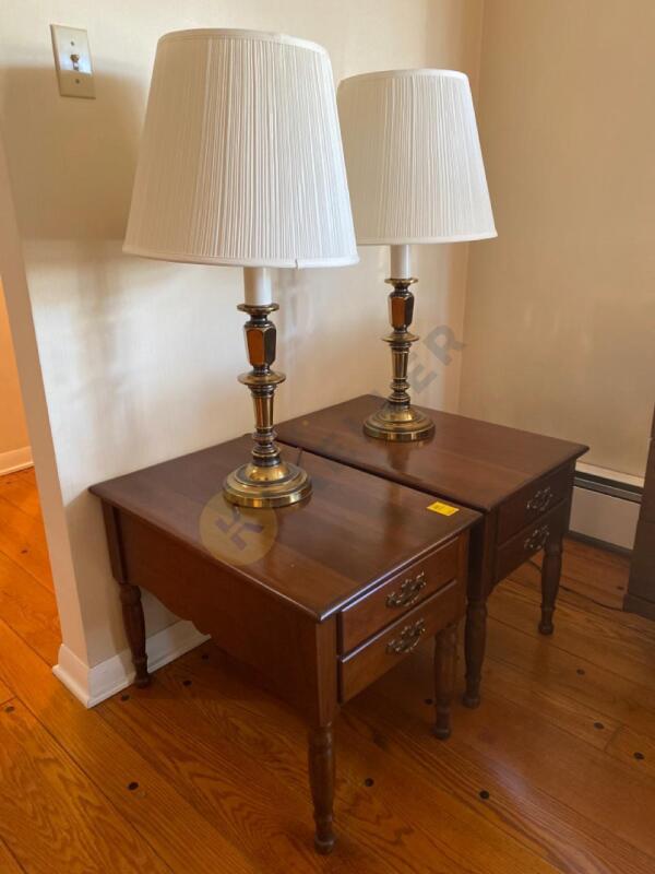 Side Tables by Boring Furniture and Table Lamps