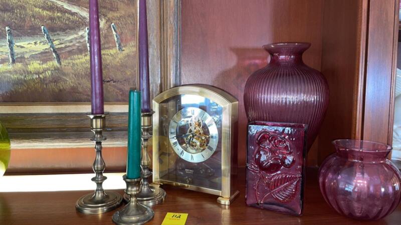 Seiko Quartz Clock, Candlesticks, and More