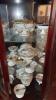 3 Miniature Wood and Glass Display Cabinets and Miniature China - 2