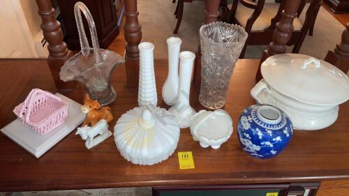 Assorted Milk Glass and More