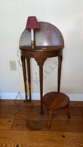 Small Accent Table, Mini Stool, and Small Lamp