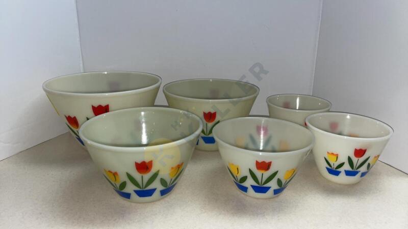 Fire King Tulip Nesting Bowl Set