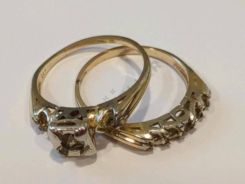 14K Gold Wedding Ring Set - No Stones