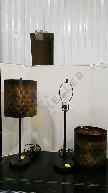 Pair of Table Lamps with Metal Shades