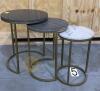 Granite Top and Antique Brass Nesting Tables