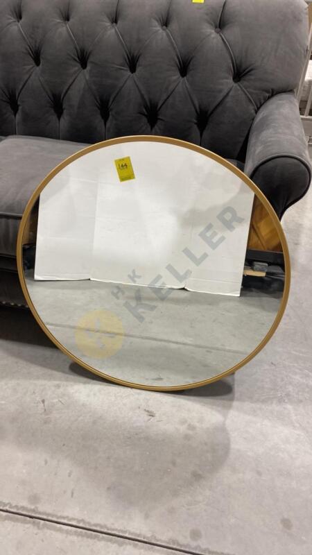 Round Mirror with Metal Frame