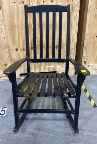 Black Painted Wooden Rocking Chair