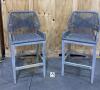 2 Benjara Outdoor Counter Stools with Woven Rope Back