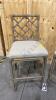 2 Taupe Rattan Barstools - 2