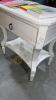 White Accent Table with Drawer - 5