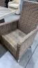 Tile Top Patio Table with 6 Resin Wicker Chairs - 4