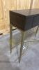 Soliloquy Console Table in Brown Wood Finish and Antique Brass Metal Base - 2