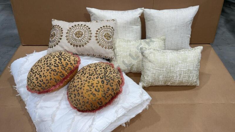 Decorative Pillows and Twin XL Comforter