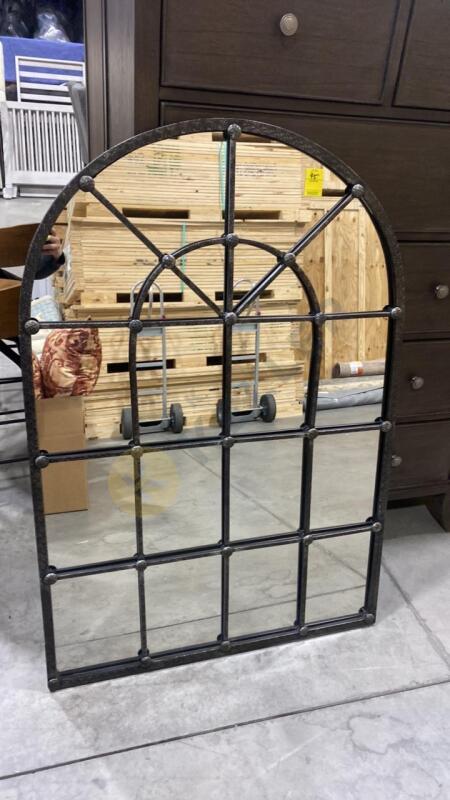 Black Arched Window Mirror