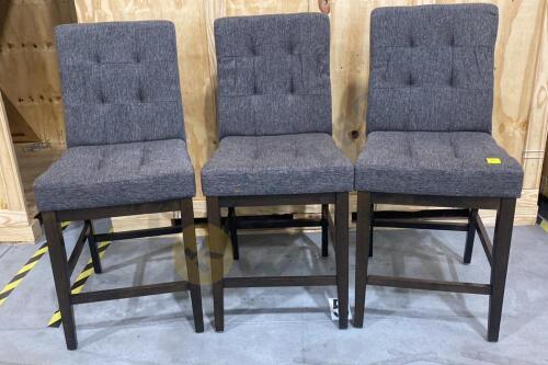 3 Tufted Bar Stools