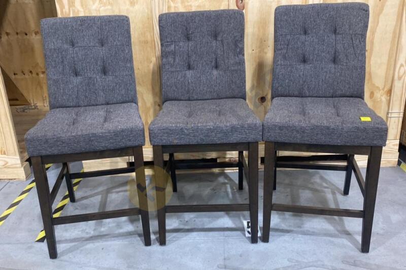 3 Tufted Bar Stools