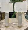 Pair of Ceramic White Alligator Skin Finish Table Lamps