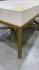 Textured Top Cocktail Table with Brushed Brass Base - 2