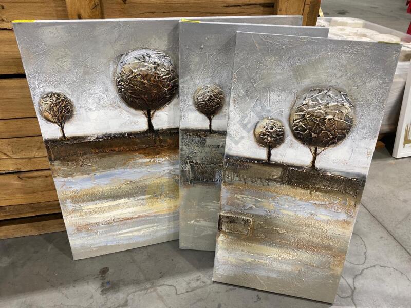 3 Textured Stretch Canvas Prints of Trees