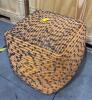 Orange and Grey Pouf - 3