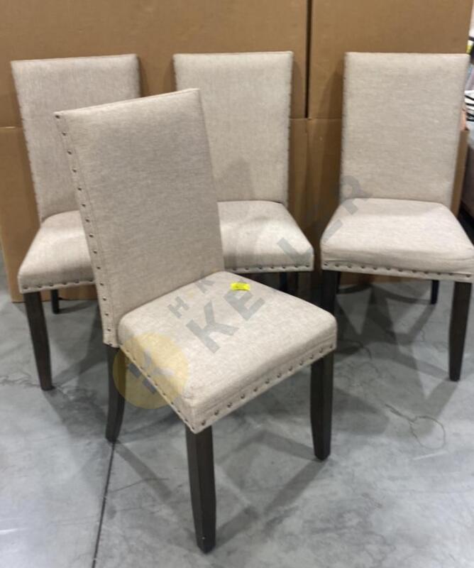 4 Upholstered Dining Chairs with Nailhead Detail by Ashley Furniture