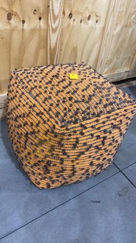 Orange and Grey Pouf