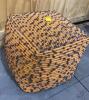 Orange and Grey Pouf - 4