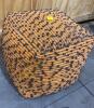 Orange and Grey Pouf - 5