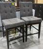 2 Tufted Upholstered Bar Stools