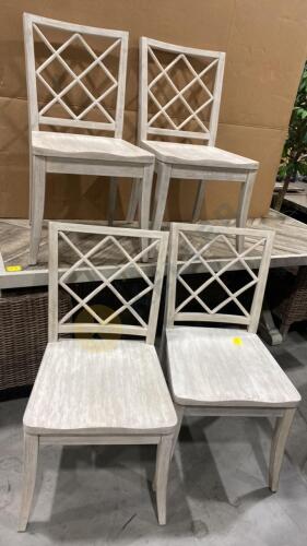 4 Grey Finish Wooden Side Chairs by Hooker Furniture