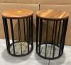 Wood and Metal Side Tables