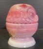 Fenton Pink Glass Rosalene Owl "Fairy Lamp" - 2