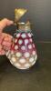 Early 20th Century Hobbs Brockunier Cranberry Coin Dot Glass Syrup Pitcher - 5