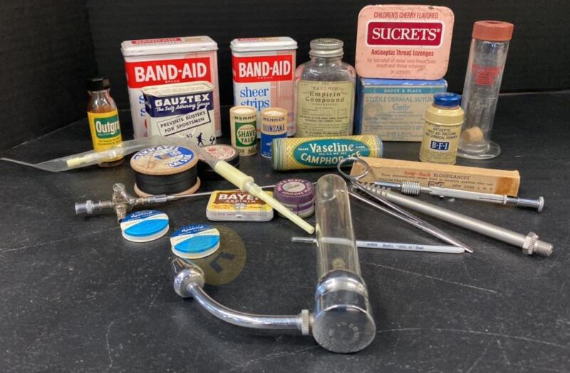 Vintage Medical Tools and Medicine Tins plus More