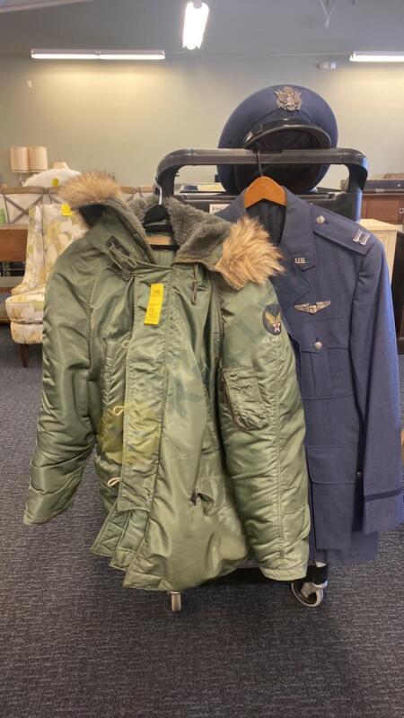 US Air Force Nylon Twill Jacket And Wool Captain Flight Surgeon Uniform Which Includes Coat, Pants, And Hat